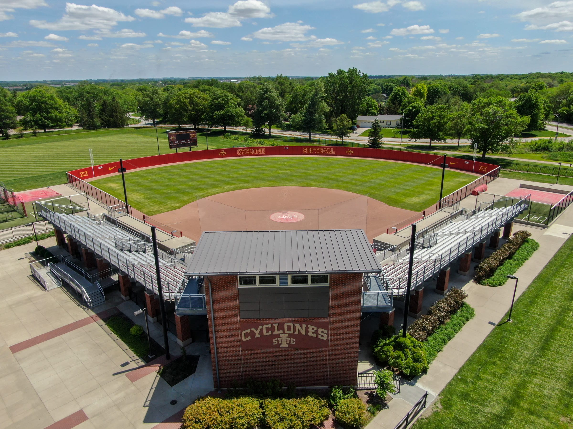 Aerial view of the Iowa State softball stadium